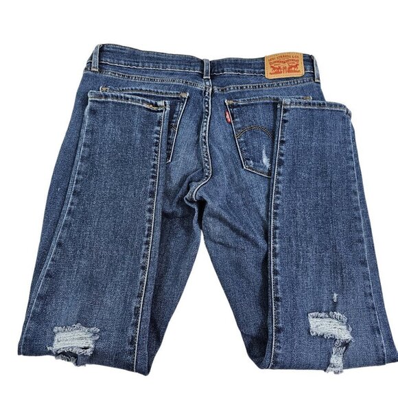 Levi’s Women’s 711 Skinny Distressed Ripped Medium Wash Blue Jeans – Size 29 - Picture 11 of 16